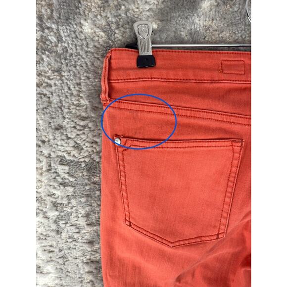 Pilcro Size 27 Stet Ankle Stretch Casual Jeans Orange Pink Pants Button Zip - Picture 2 of 13